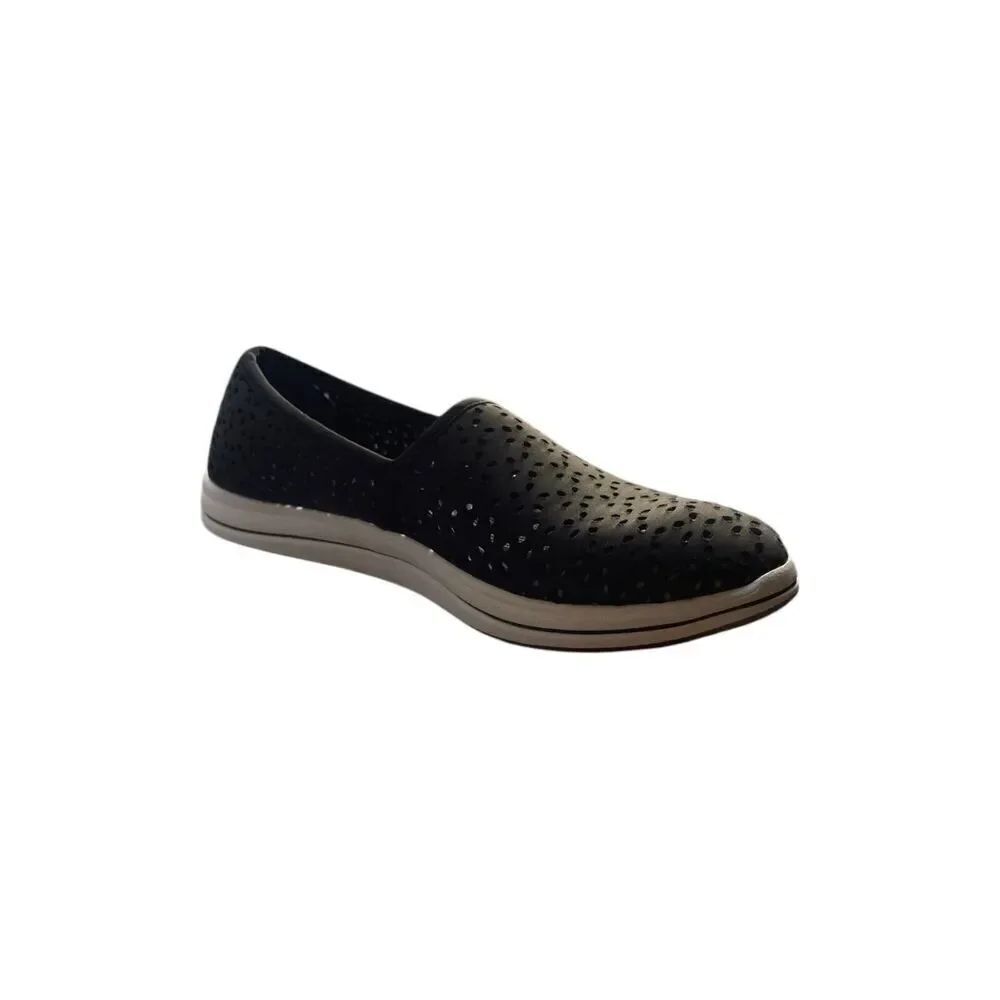 Women's Clarks, Breeze Emily Slip-On 26171370 Black Synthetic 6M